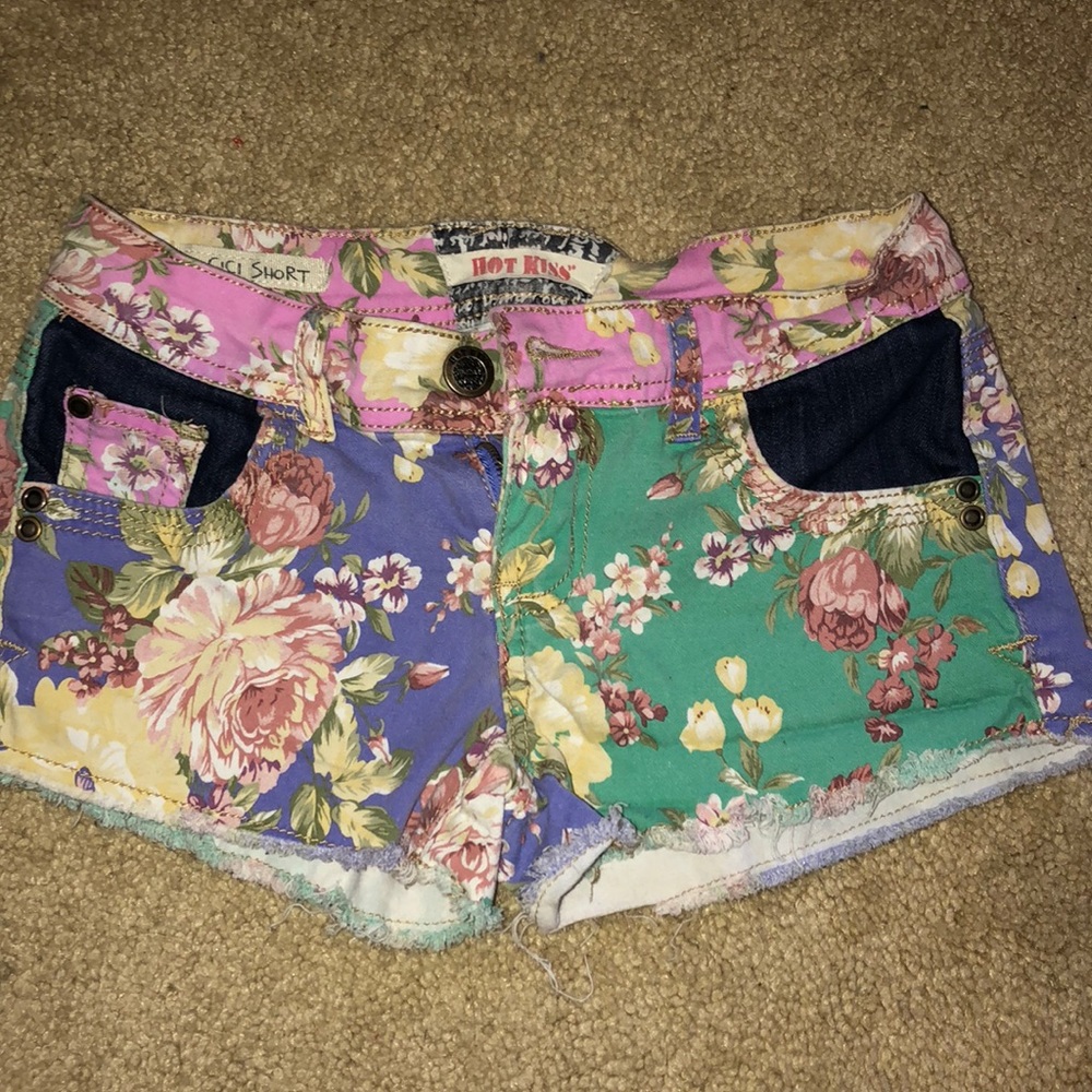Floral Jean Shorts SZ 0